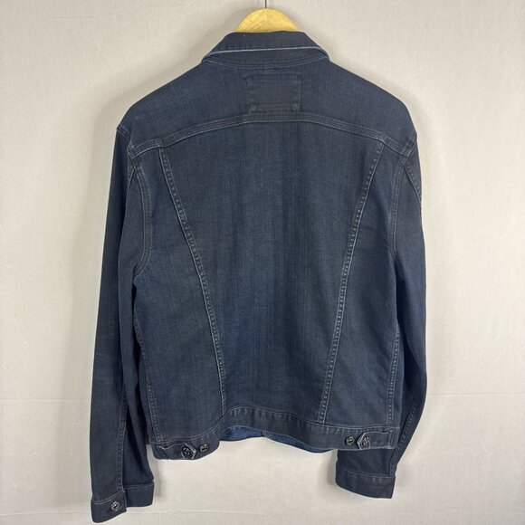 7 For All Mankind Denim Jacket Men Medium Trucker Dark Wash USA Made - Picture 5 of 9